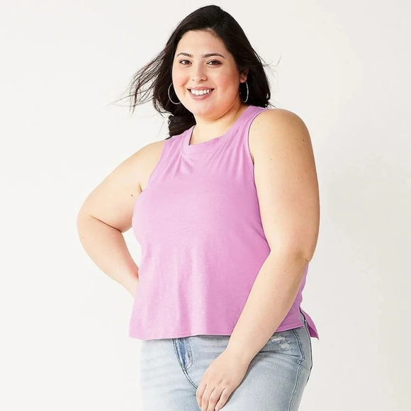 SO | Junior's Muscle Tank in Orchid sz 1X - Picture 9 of 9